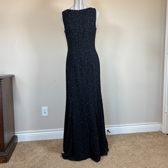 VTG Aspeed Womens Y2K Beaded Maxi Formal Evening Gown Dress Sz M Black Prom Glam - Picture 5 of 16